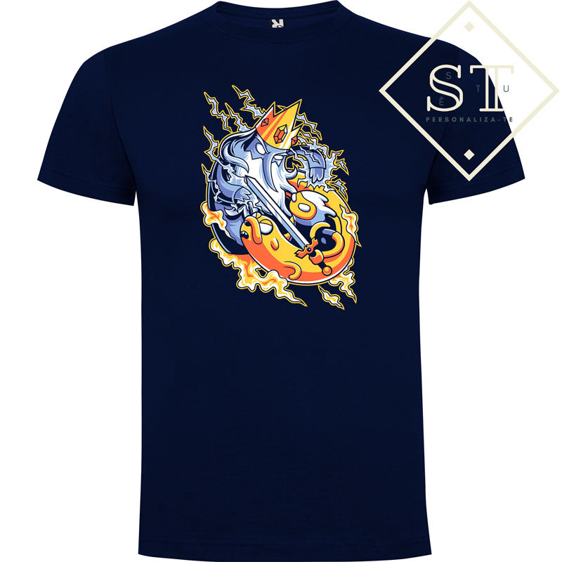 T-shirt Adventure time (U1129)GK azul marinho